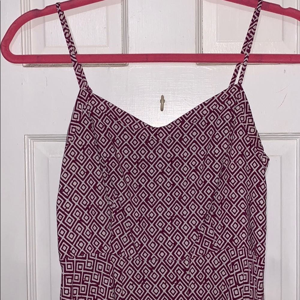 Burgundy and white summer dress